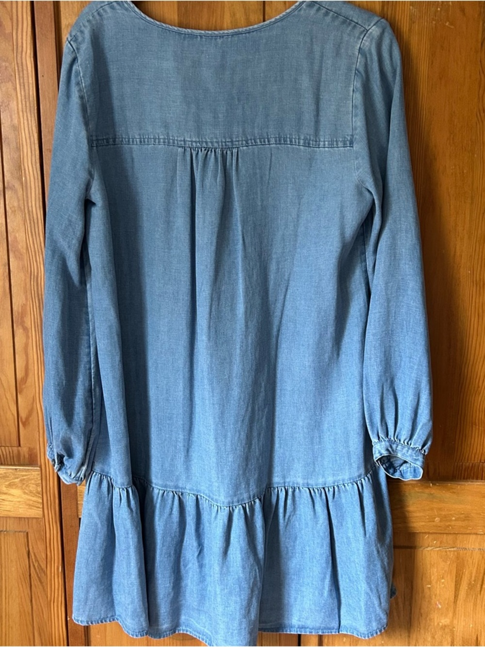 LOFT Denim-Style Chambray V-Neck Tunic - Light Blue - Picture 3 of 3